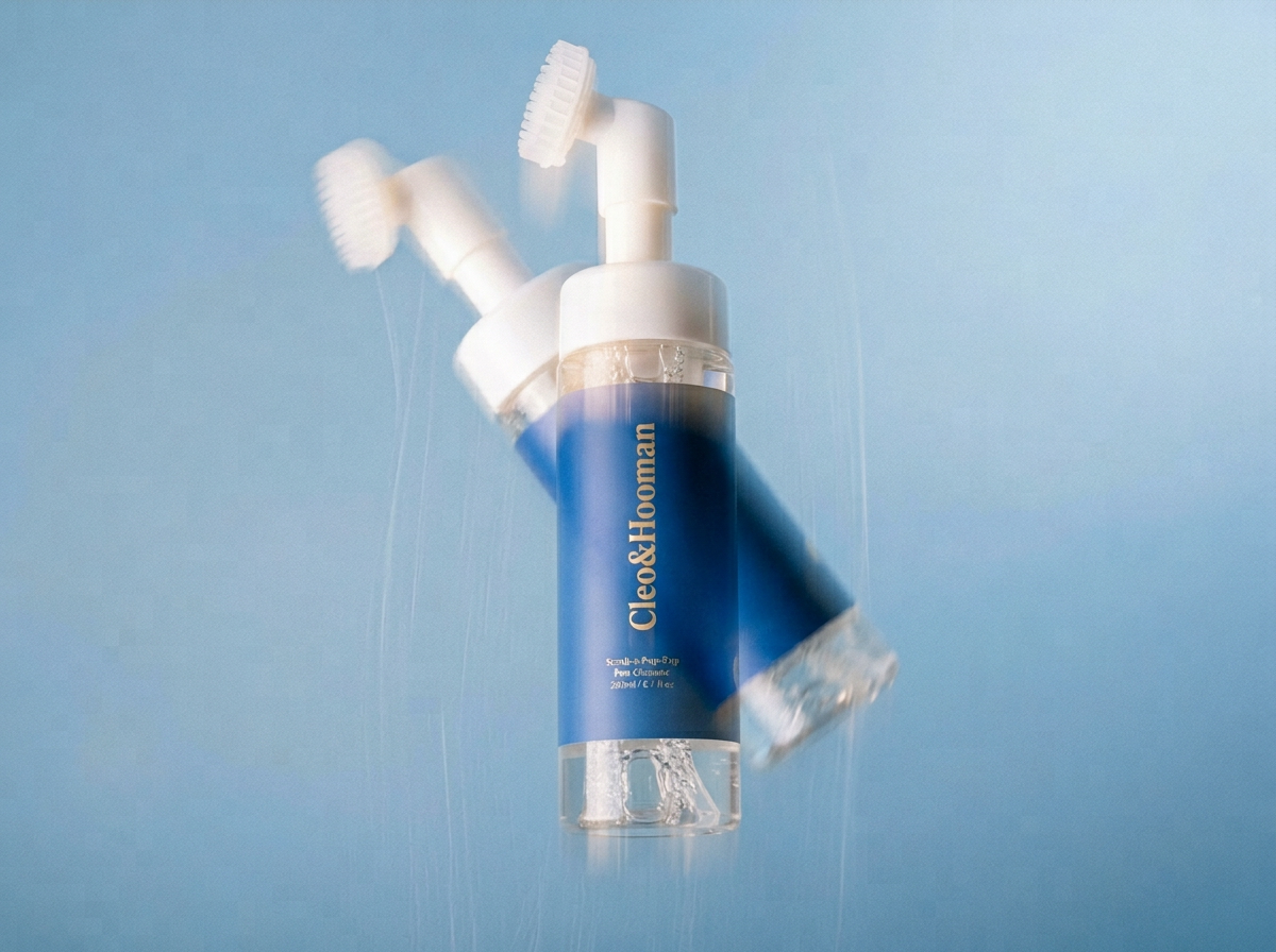 Cleo & Hooman scrub-a-pup-pup product on a blue background