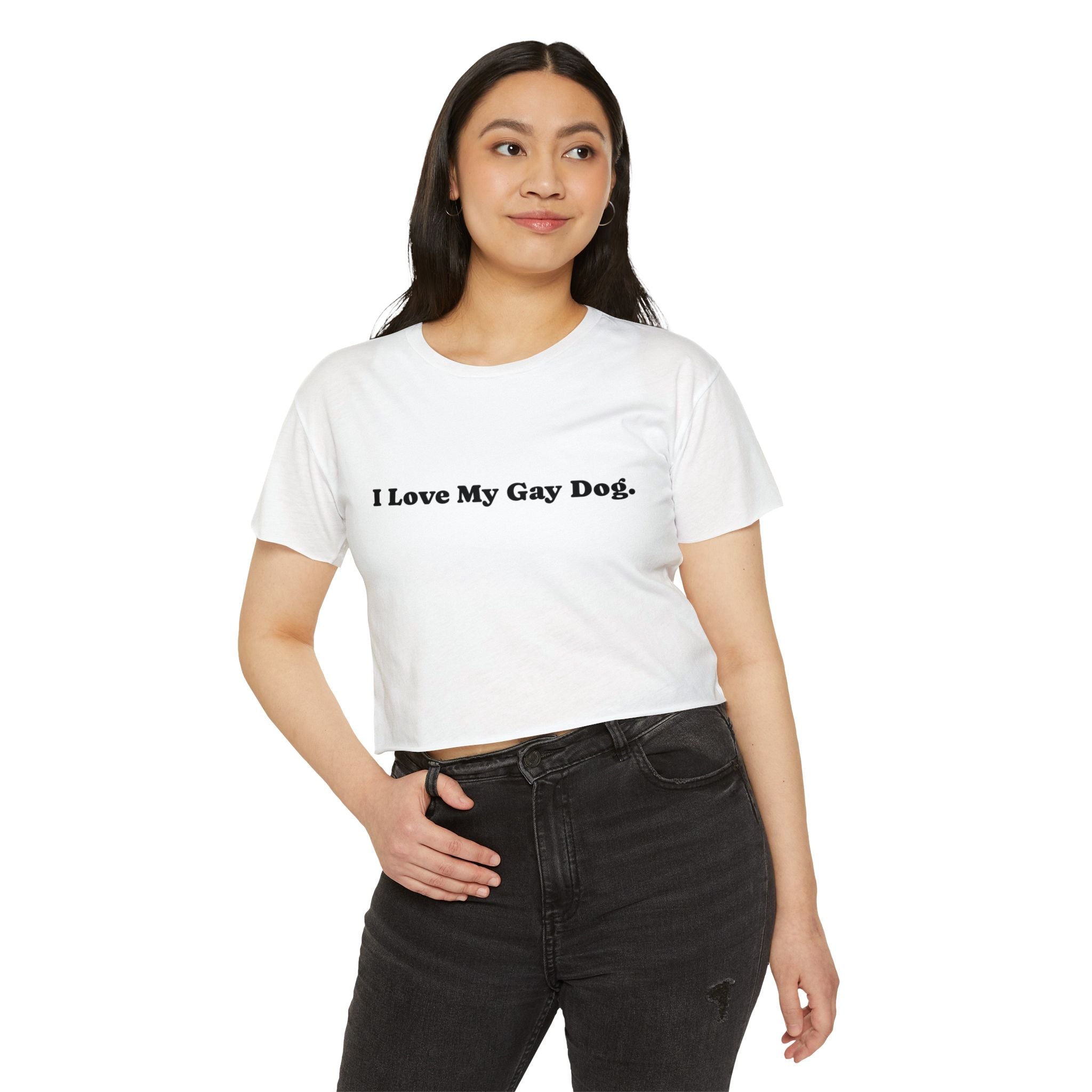 I Love My Gay Dog Crop Top T-shirt