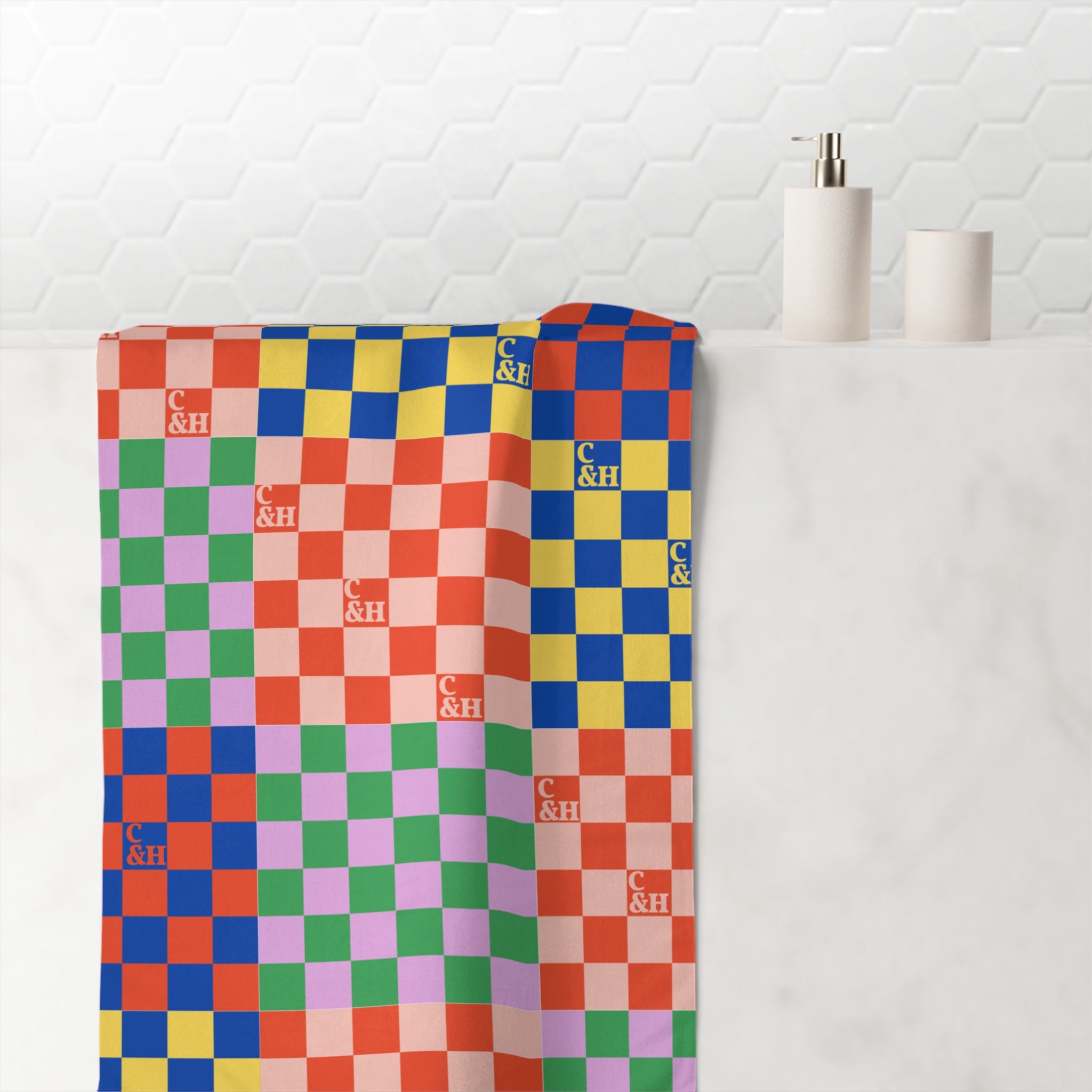 Cleo&Hooman Dog Towel – Signature Checkerboard Print