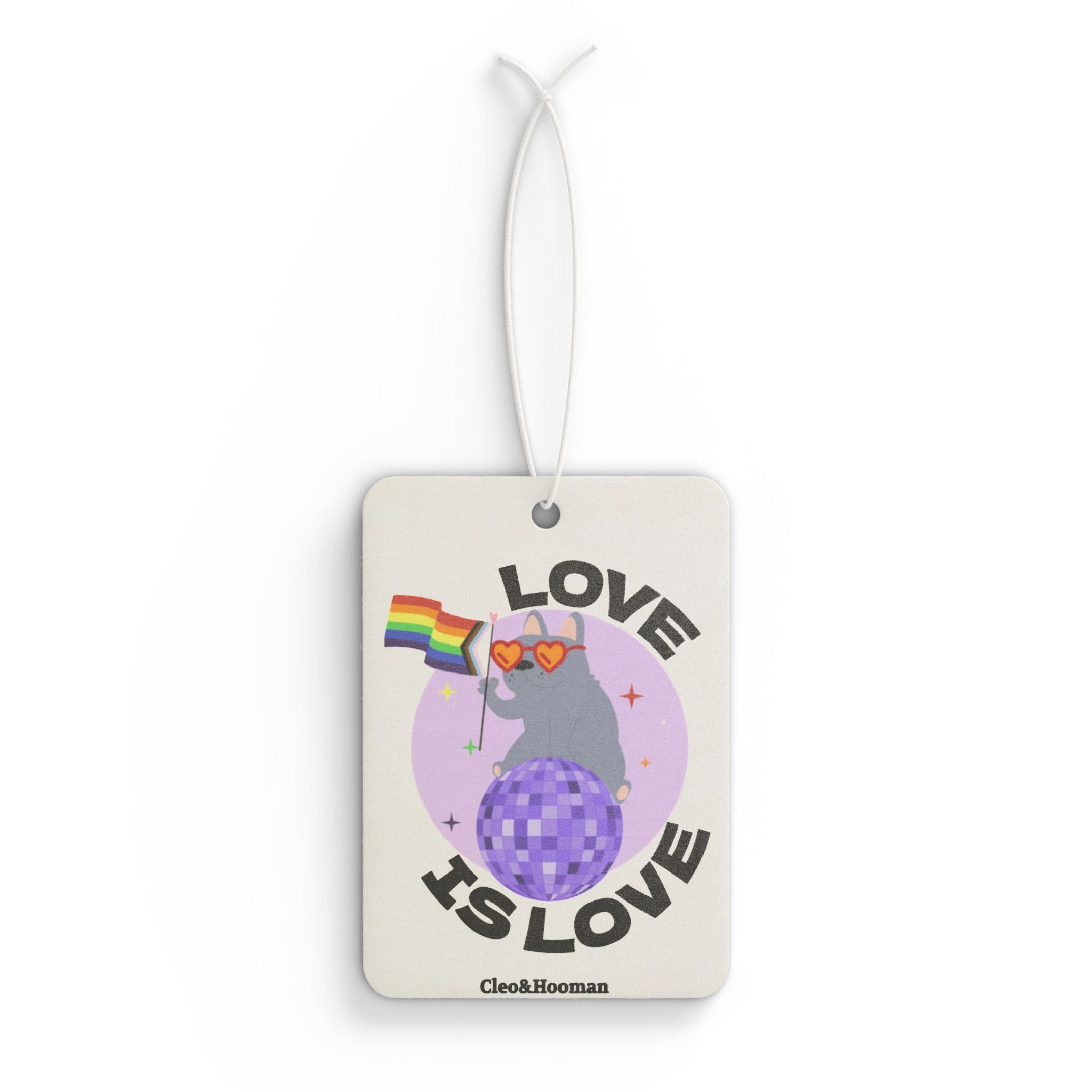 'Love Is Love' Pride Rainbow Frenchie — Car Air Freshener
