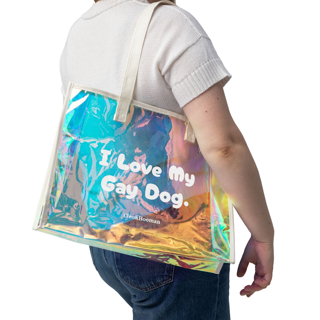 “I Love My Gay Dog” — Holographic Tote