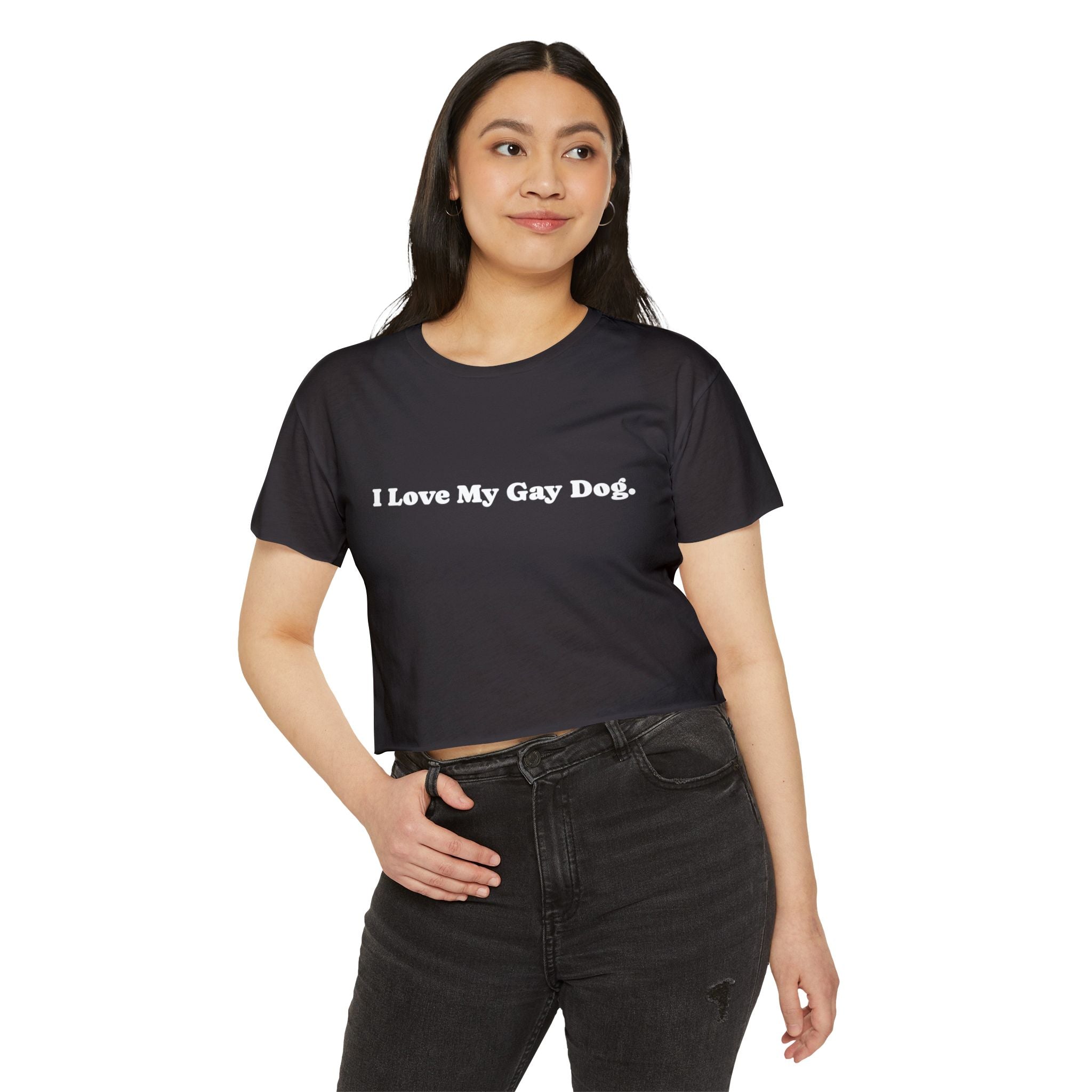 I Love My Gay Dog Crop Top T-shirt