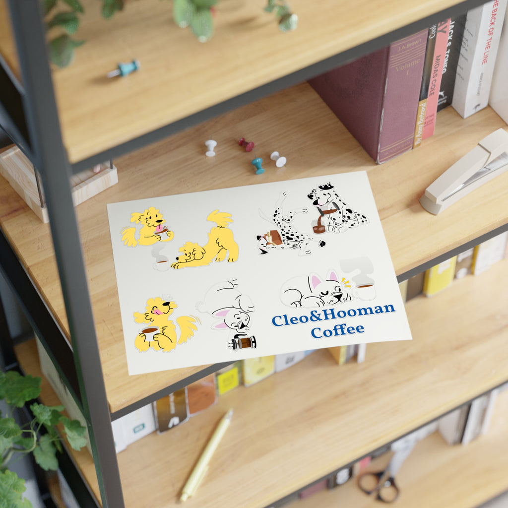Cleo&Hooman Coffee Dog Sticker Sheet