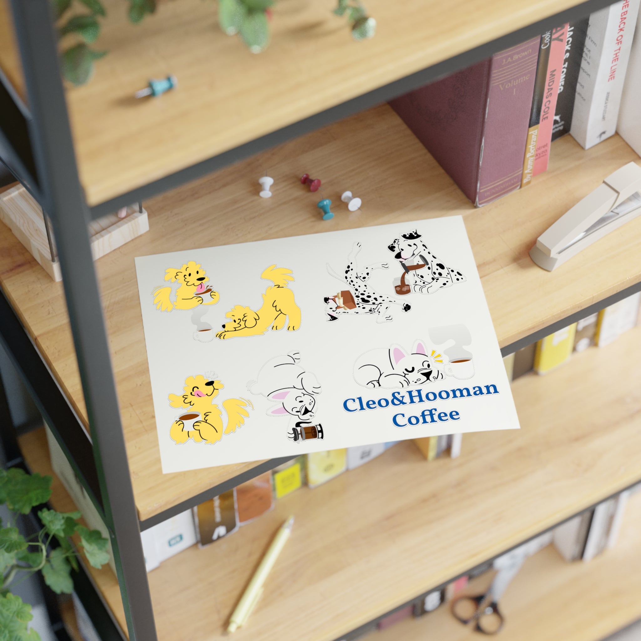 Cleo&Hooman Coffee Dog Sticker Sheet