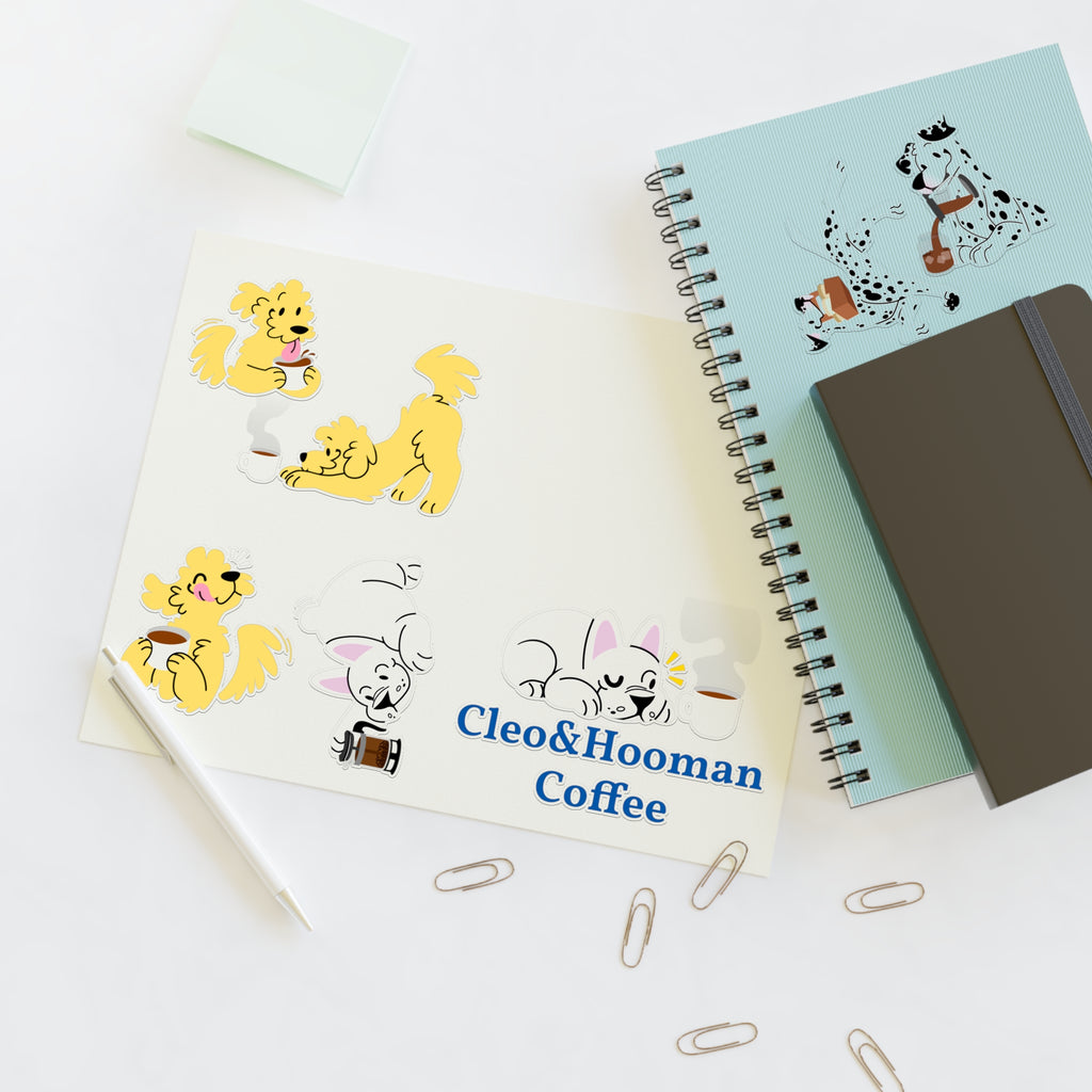 Cleo&Hooman Coffee Dog Sticker Sheet