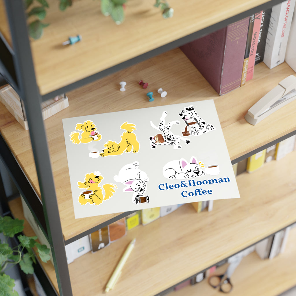 Cleo&Hooman Coffee Dog Sticker Sheet