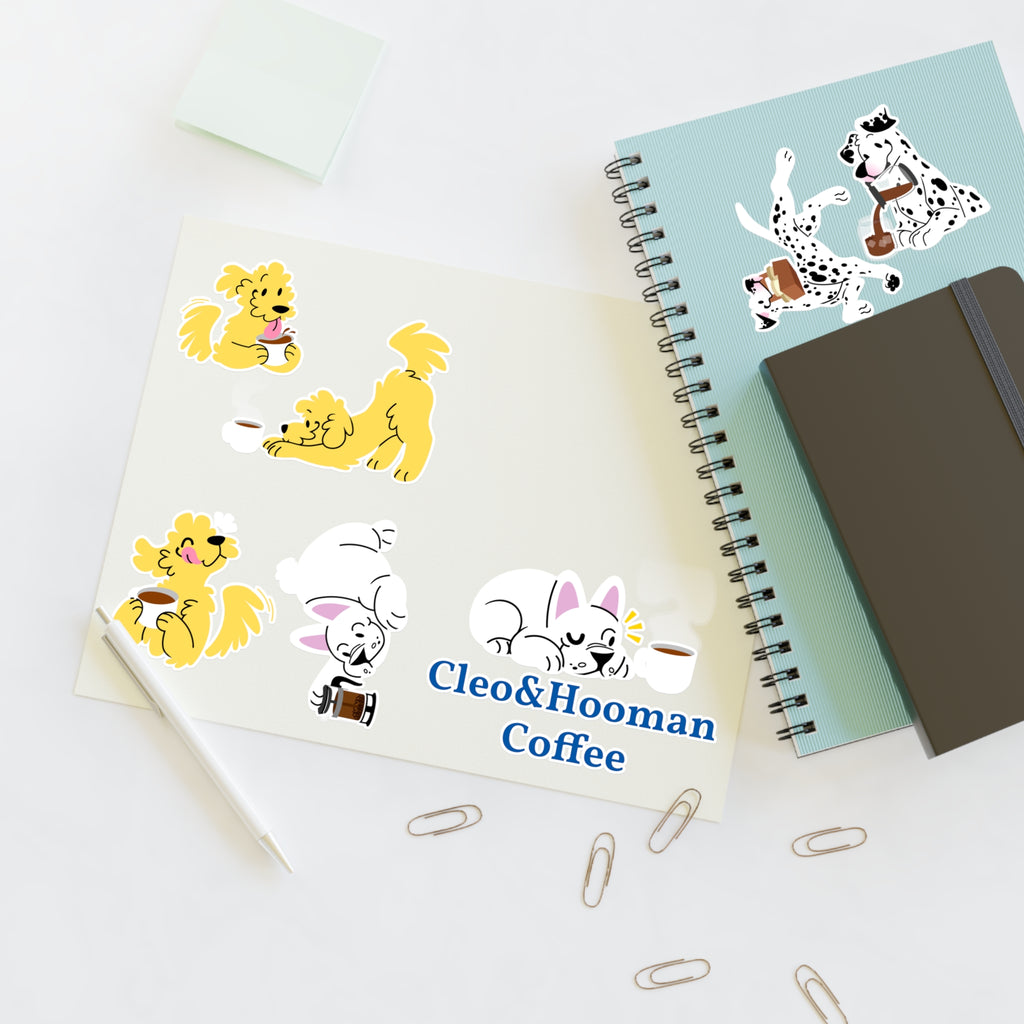 Cleo&Hooman Coffee Dog Sticker Sheet