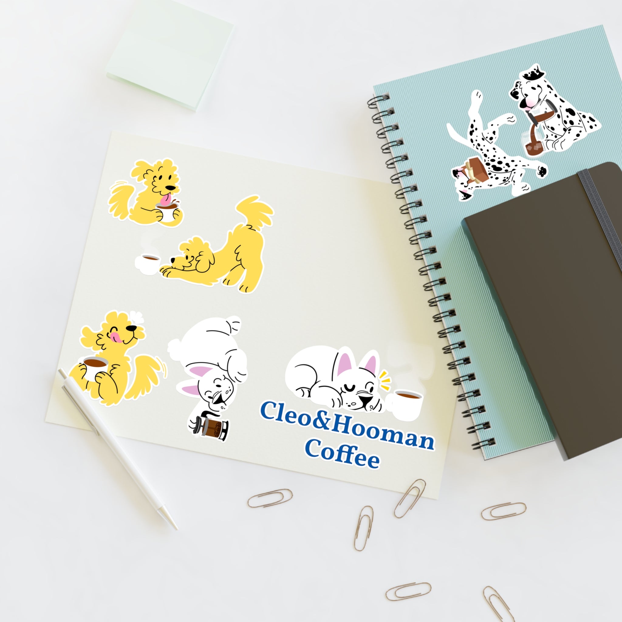 Cleo&Hooman Coffee Dog Sticker Sheet