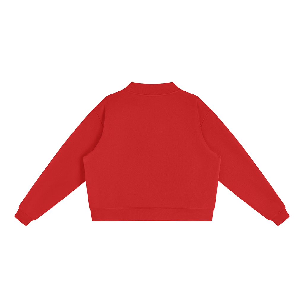 Cleo Varsity Mock-Neck Crew Sweatshirt