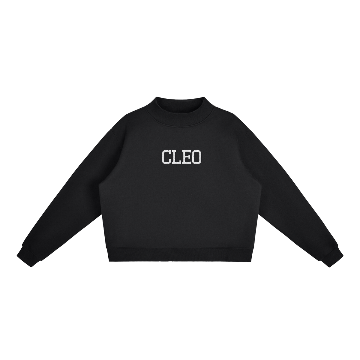 Cleo Varsity Mock-Neck Crew Sweatshirt