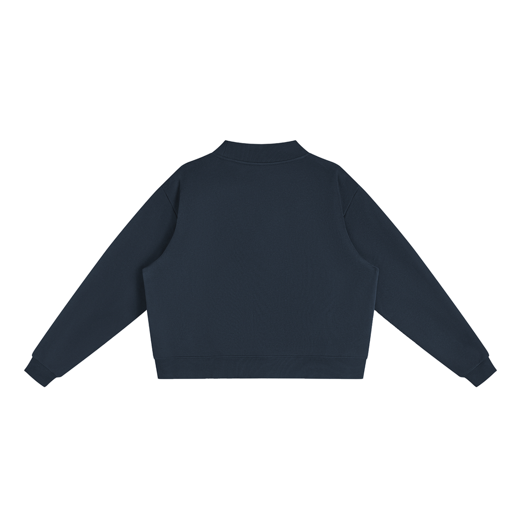 Cleo Varsity Mock-Neck Crew Sweatshirt