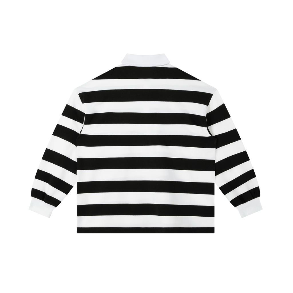 Striped Long-Sleeve Polo