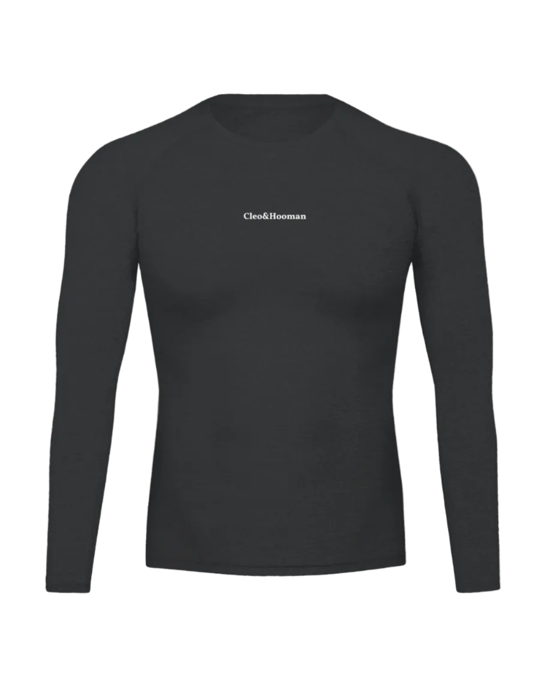 Black long-sleeve shirt on a white background