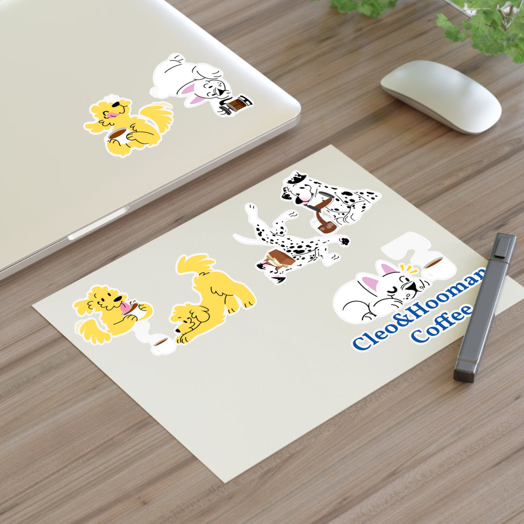 Cleo&Hooman Coffee Dog Sticker Sheet