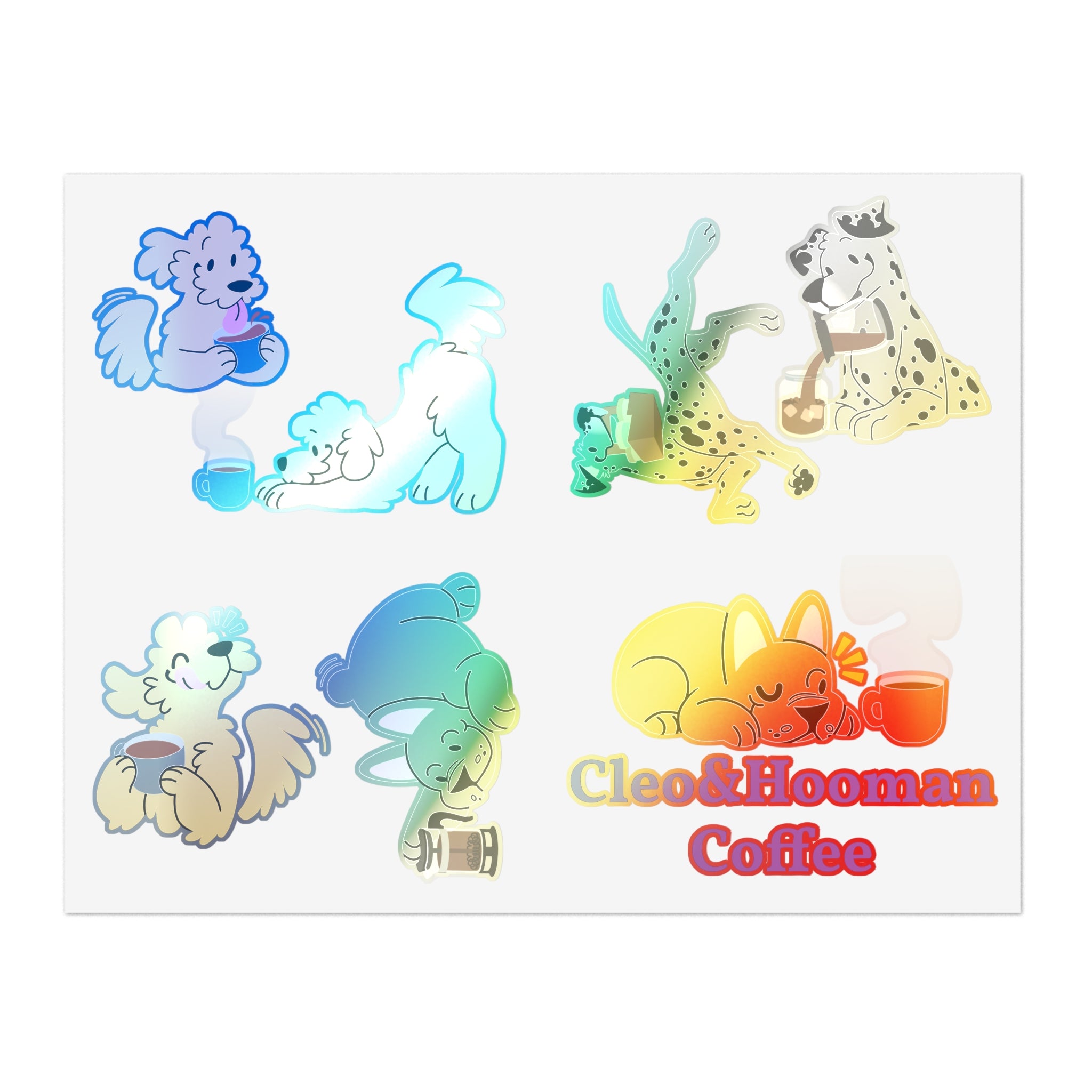 Cleo&Hooman Coffee Dog Sticker Sheet