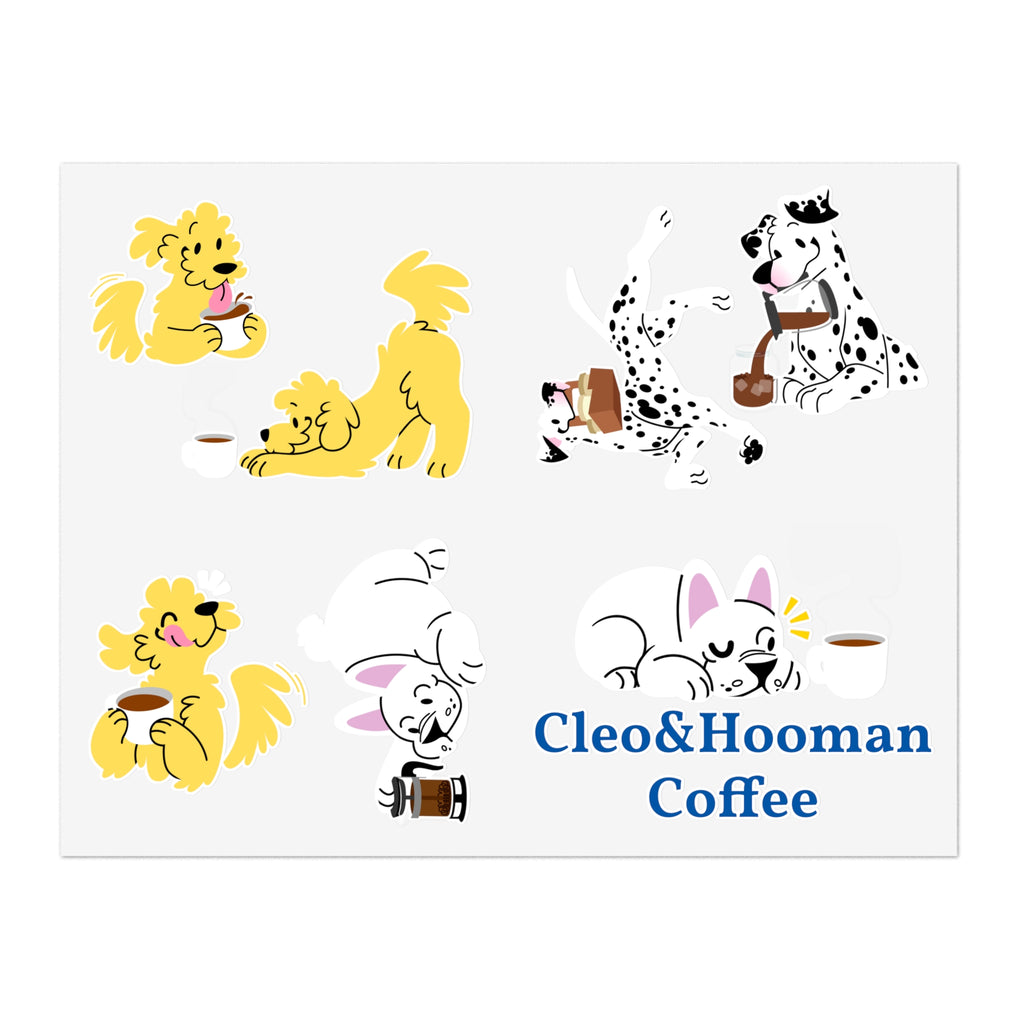 Cleo&Hooman Coffee Dog Sticker Sheet