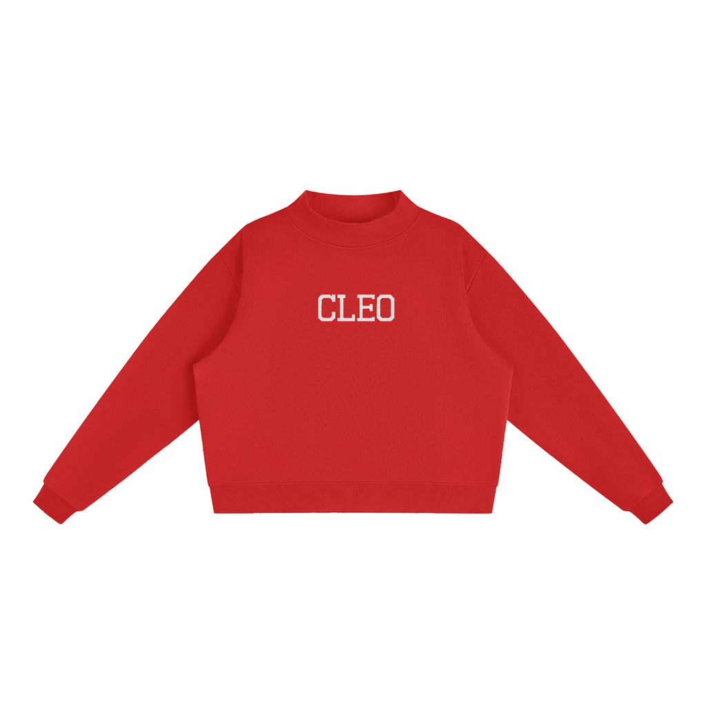Cleo Varsity Mock-Neck Crew Sweatshirt