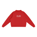 Cleo Varsity Mock-Neck Crew Sweatshirt