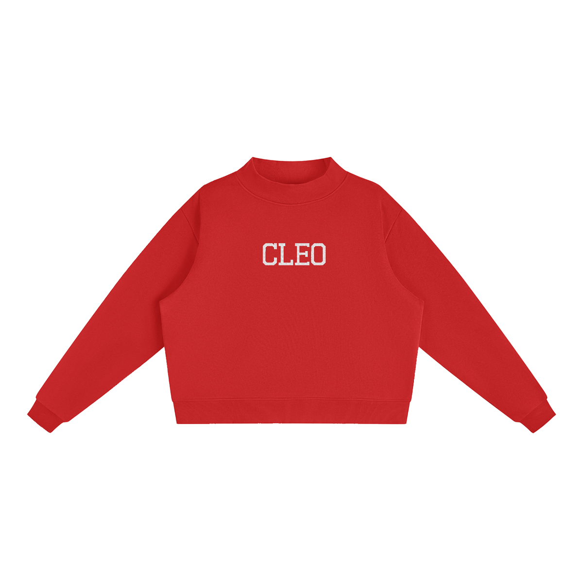 Cleo Varsity Mock-Neck Crew Sweatshirt