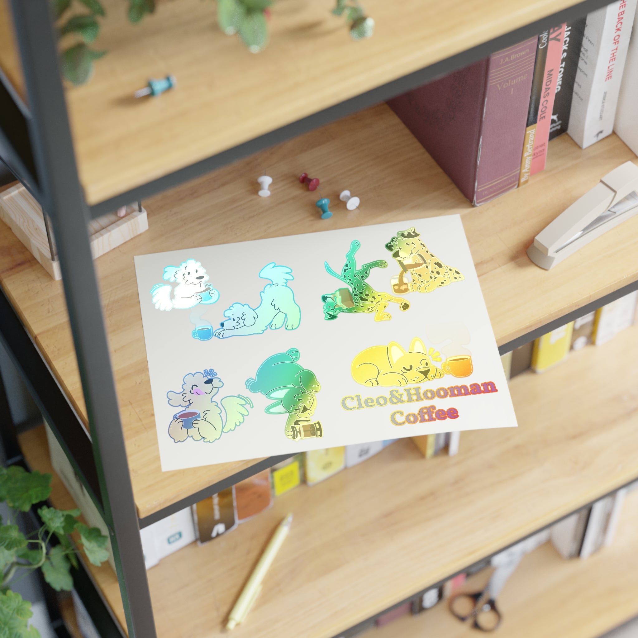 Cleo&Hooman Coffee Dog Sticker Sheet