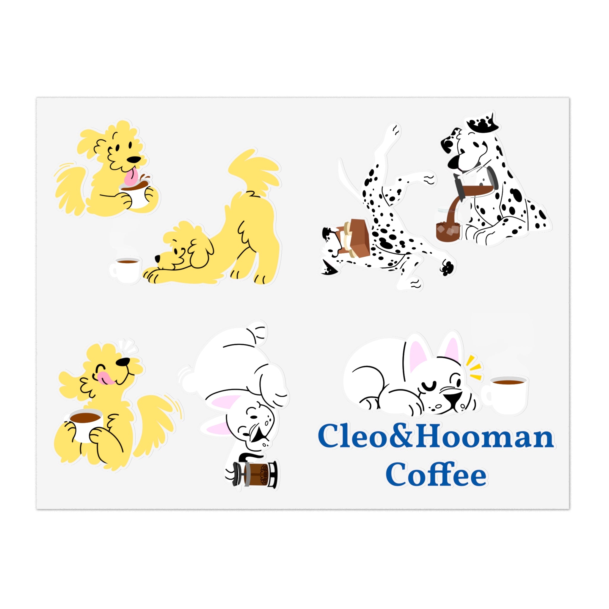 Cleo&Hooman Coffee Dog Sticker Sheet