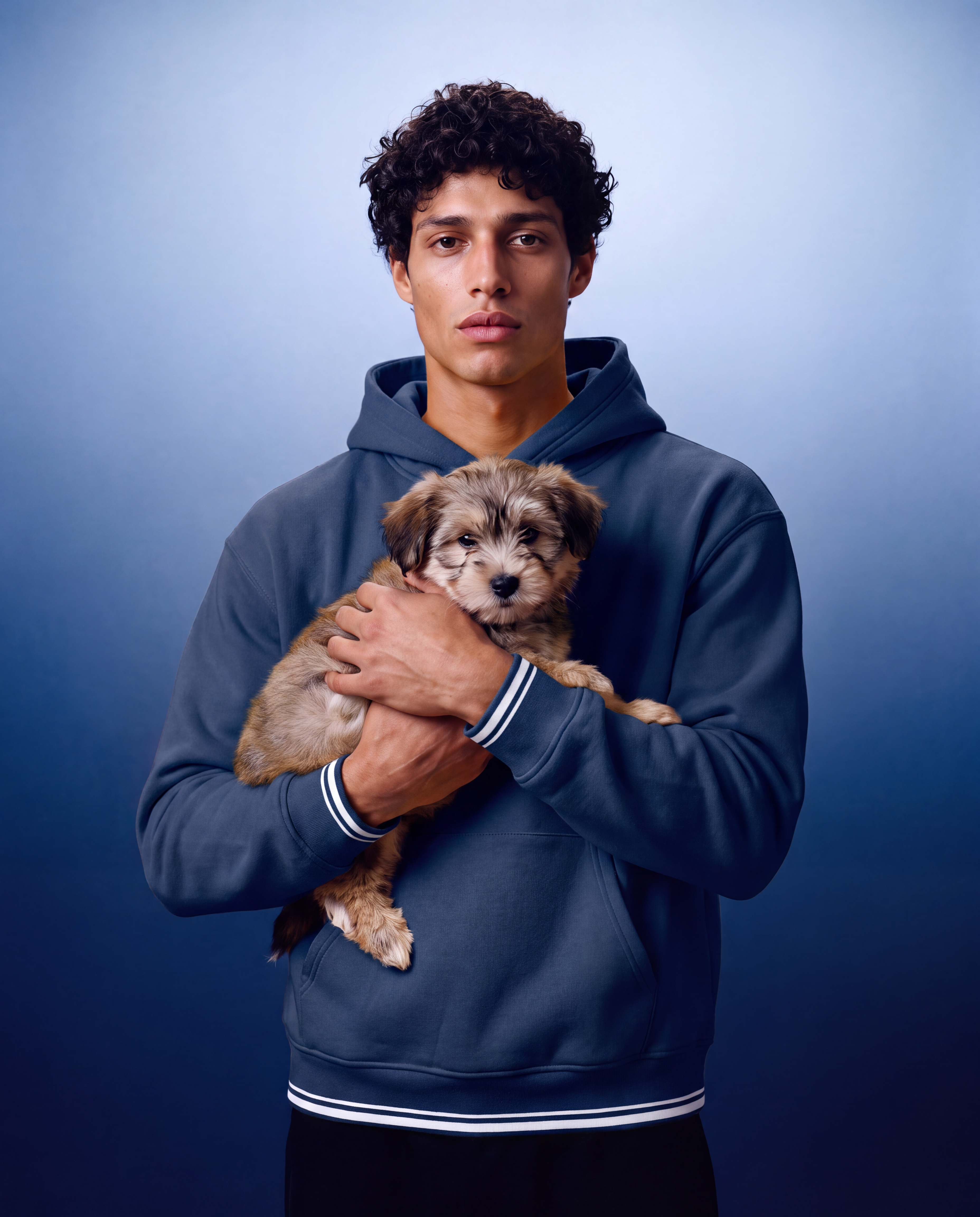Oversized Blue Fleece Hoodie
