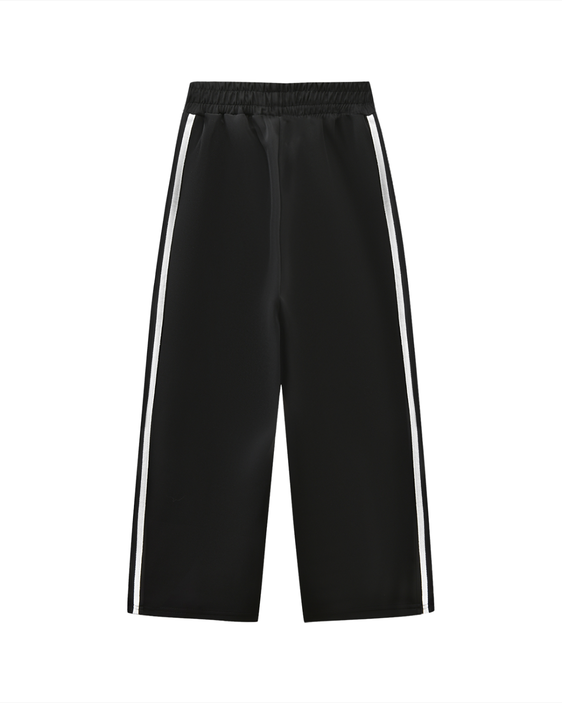 Black pants with white stripes on a white background
