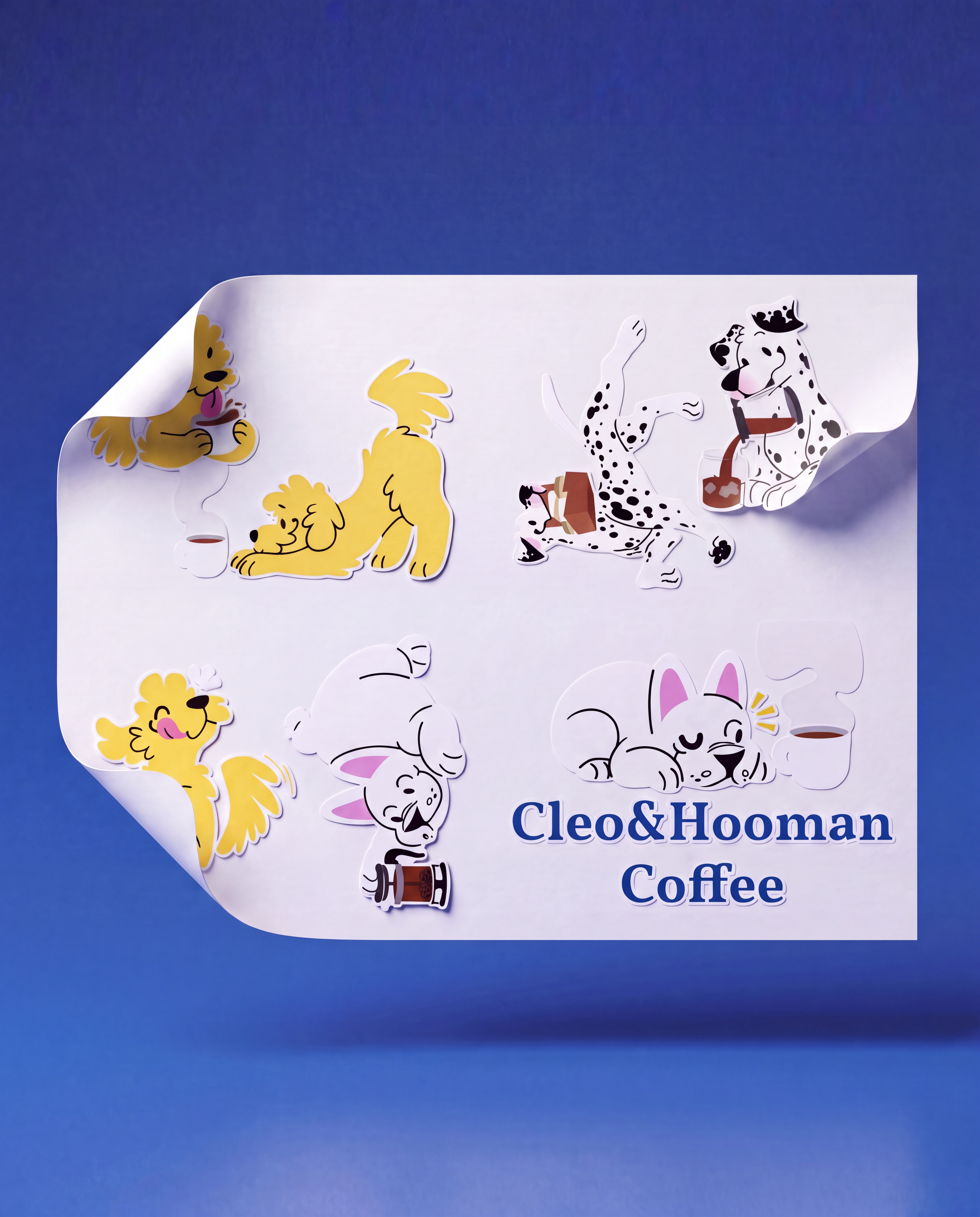 Cleo&Hooman Coffee Dog Sticker Sheet