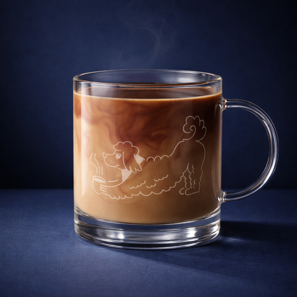 Engraved Glass Coffee Mug  (Limited Edition)