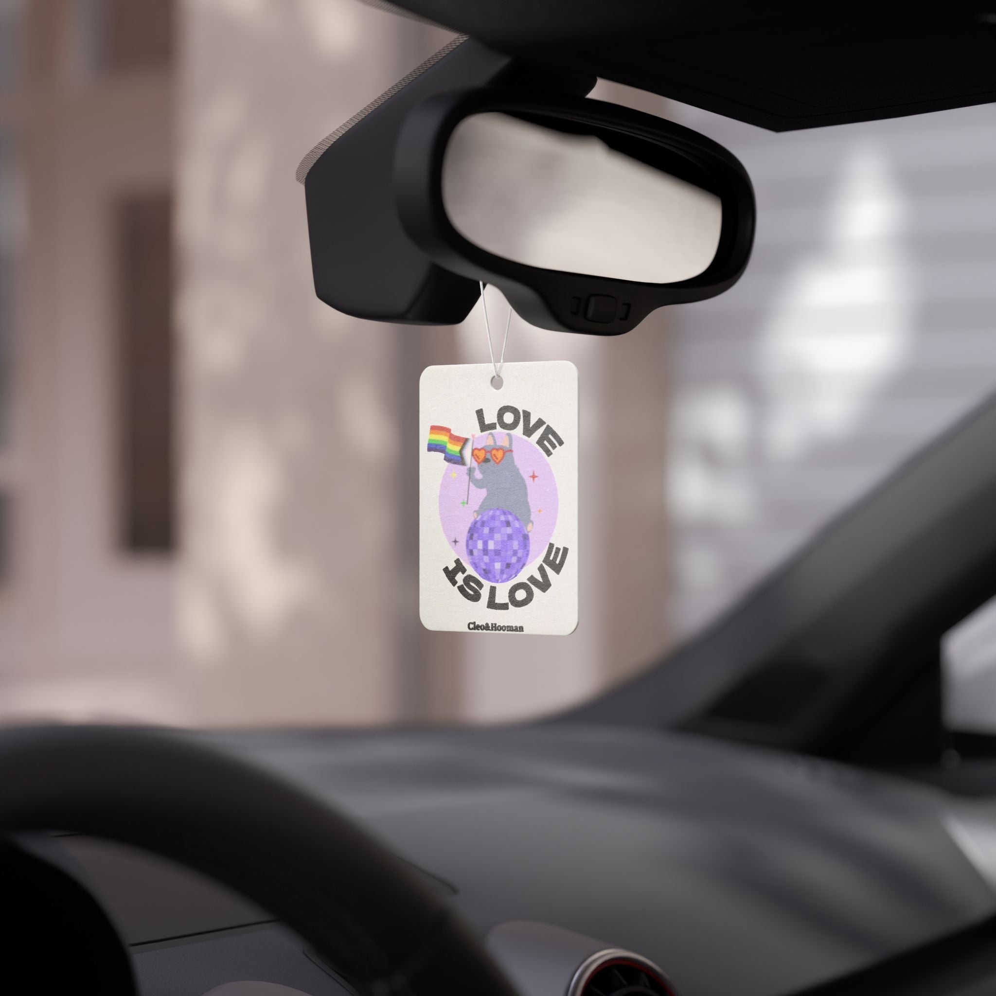 'Love Is Love' Pride Rainbow Frenchie — Car Air Freshener