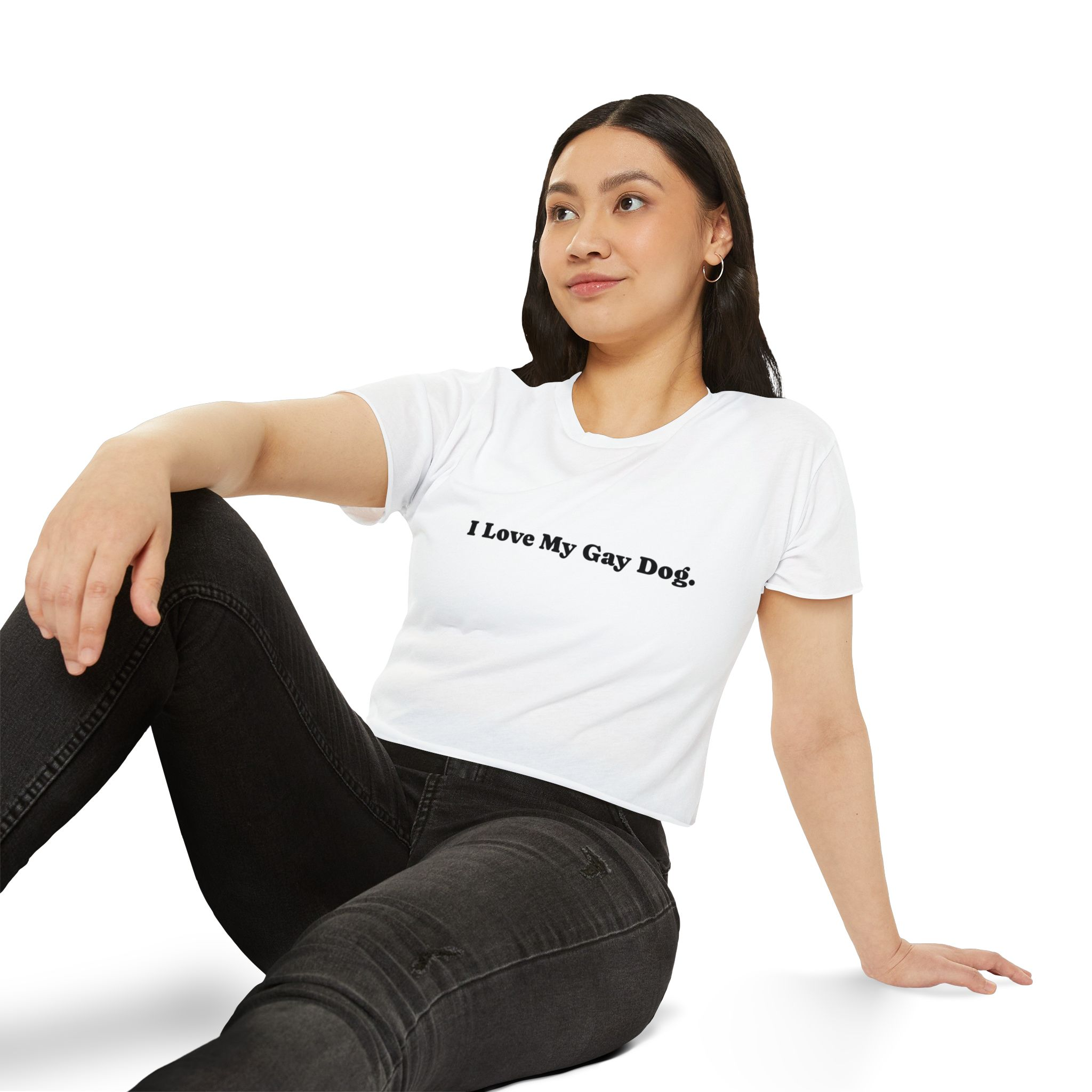 I Love My Gay Dog Crop Top T-shirt