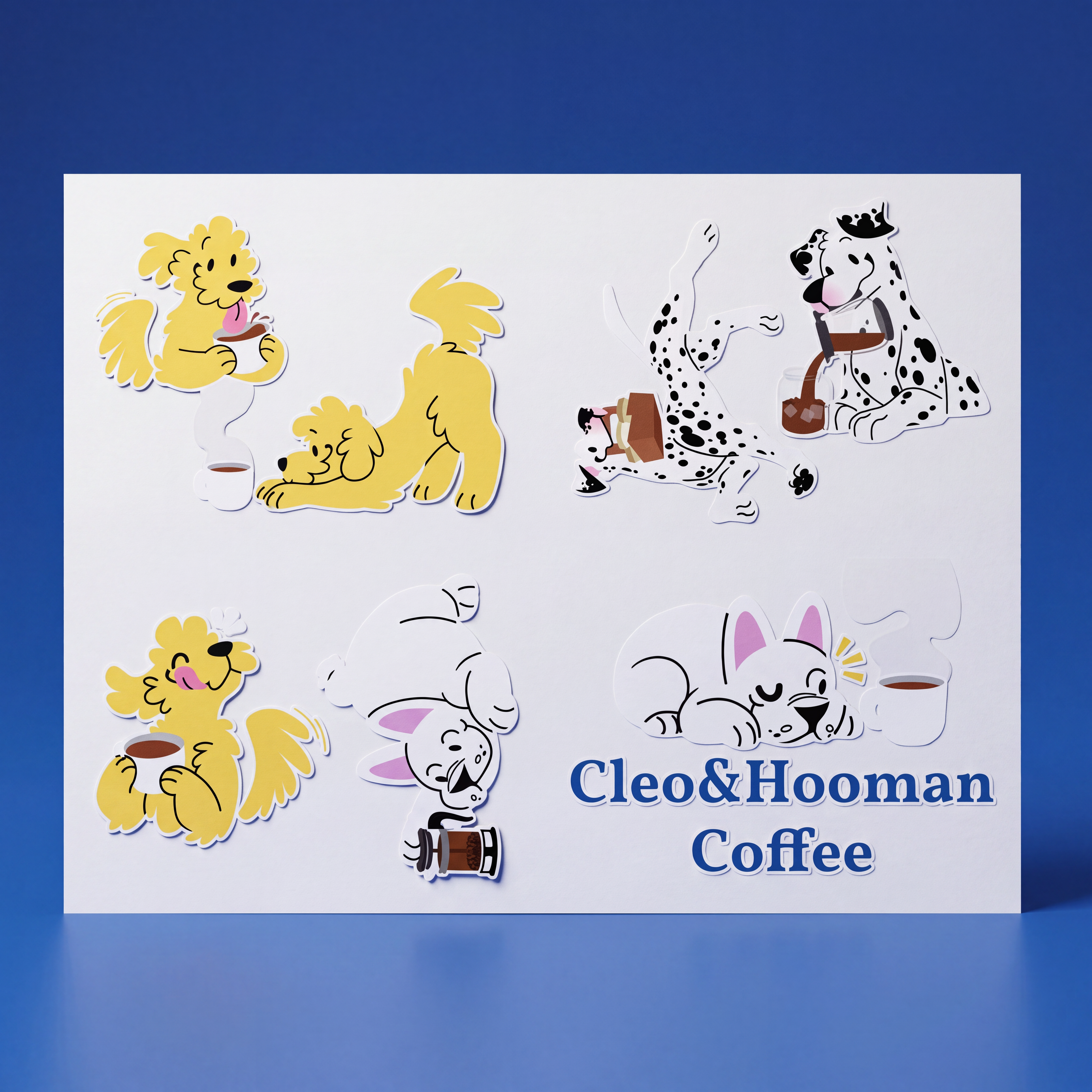 Cleo&Hooman Coffee Dog Sticker Sheet