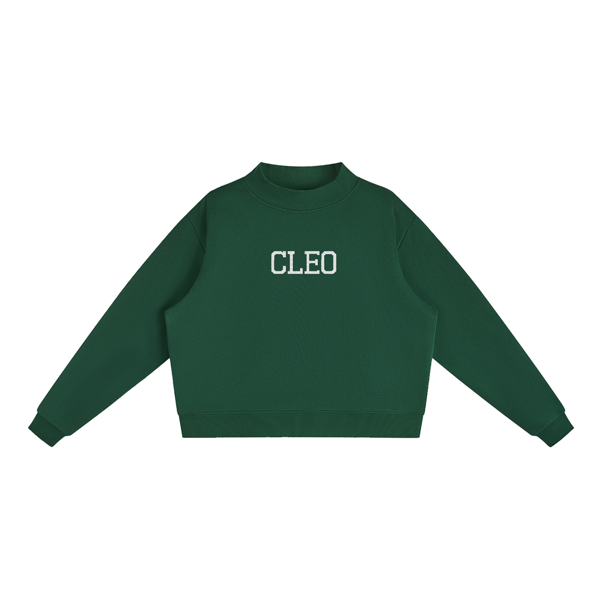 Cleo Varsity Mock-Neck Crew Sweatshirt