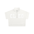 Cleo Varsity Quarter Zip Crop Sweatshirt