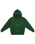 Green hoodie with skeleton designs on a white background
