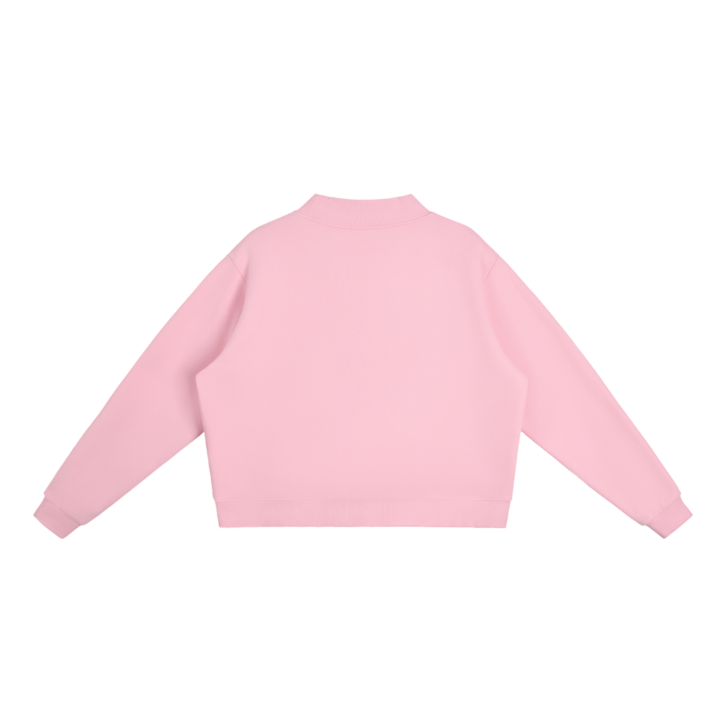 Cleo Varsity Mock-Neck Crew Sweatshirt