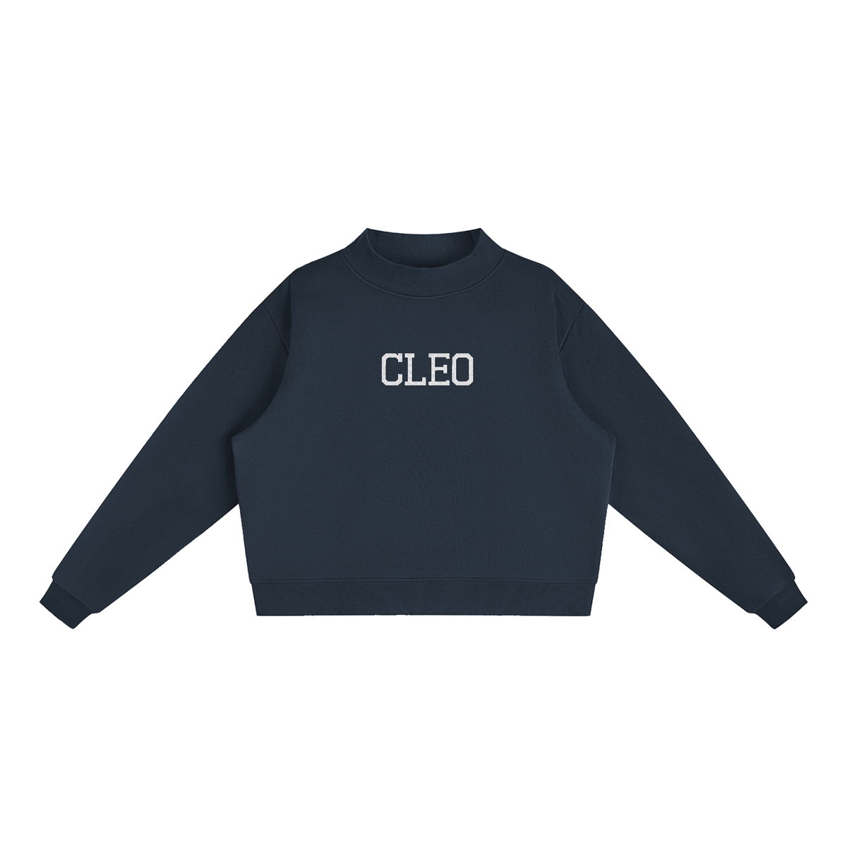 Cleo Varsity Mock-Neck Crew Sweatshirt