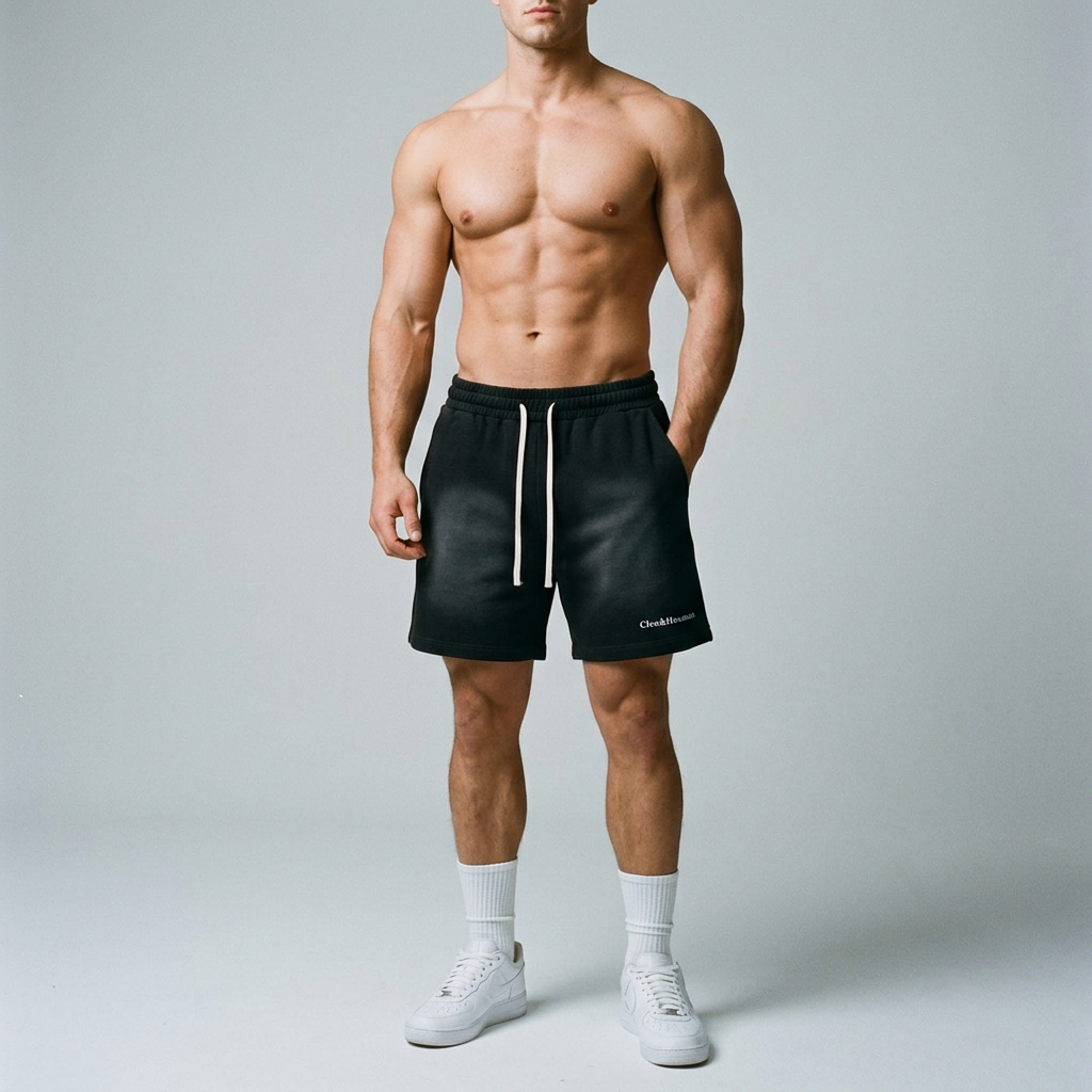 Sun Faded Cotton Shorts